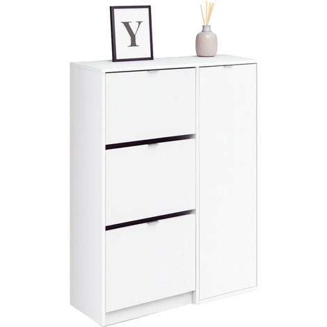 MUEBLES PITARCH Zapatero Botero Trevi Blanco alto brillo - ref: 3856-ZA (1/5)