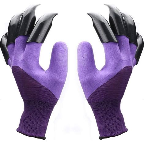 Une paire de gants de jardinage à griffes pour creuser, planter et désherber — Gants de jardinage durables pour hommes et femmes, faciles à utiliser, imperméables, à huit griffes. (1/5)