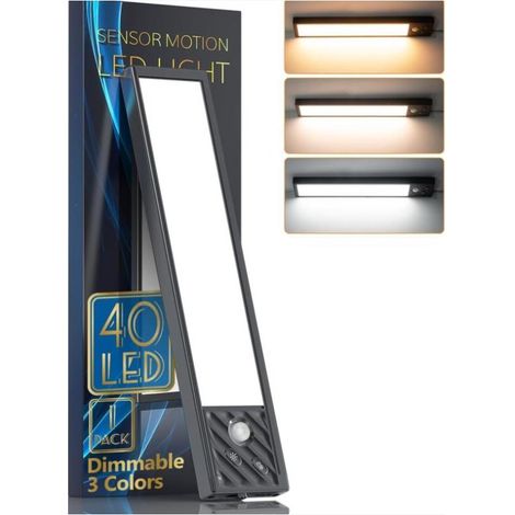 1500mAh,Lumiere Cuisine Sous Meuble Dimmable,3 Temp.Couleur,Noir (1/5)
