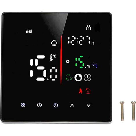 THERMOSTAT INTERRUPTEUR ÉCRAN TACTILE AVEC FONCTION DE LIAISON RÉGULATEUR TEMPÉRATURE CHAUFFAGE AU SOL À EAU AC 3A POUR APPLICATIONS LARGES (1/5)