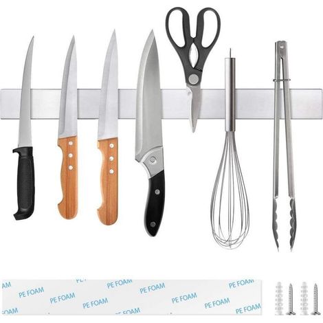 Ninonly 40cm Magnetleiste Messer Edelstahl Selbstklebend Wandhalterung (1/5)