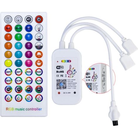 40 Touches Télécommande IR et Blanc IR Contrleur Blutooth Pour RGB LED Bande 5050 SMD Ruban Lumineuse (1/2)