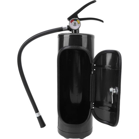 Porte-bouteille en fer noir en forme d'extincteur, coffre rangement vin décoratif original mini bar pour maison (1/5)