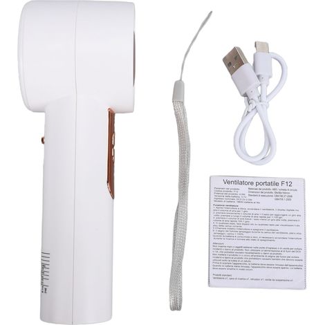 Mini ventilateur portable 5 vitesses, batterie rechargeable USB, format de poche, haute vitesse, petit format, idéal pour les voyages et le bureau. (1/5)