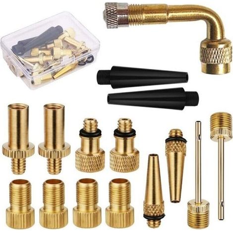 Adaptateur de pompe à vélo adaptateur de pompe à pneu de vélo avec buse de gonflage adaptateur de compresseur de ballon de VTT- (1/5)