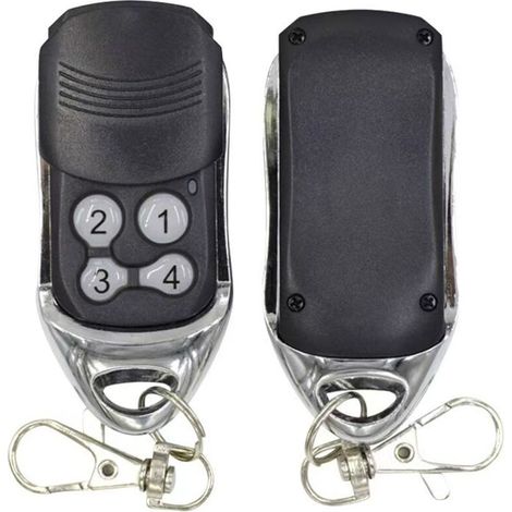 Telecomando universale 433,92 MHz per cancelli e porte da garage – Facile copia senza programmazione, 4 pulsanti in metallo, compatibile con sistemi DooRHAN-4 e altri ricevitori standard – Confezione