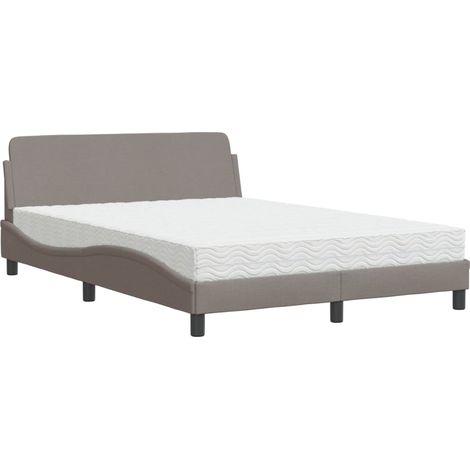 Maison Exclusive - Bett mit Matratze "Dover" Taupe 140x190 cm Sto (1/5)