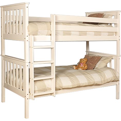 Wooden Bunk Bed in White