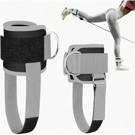 Bracelet de cheville pour machine à câble, pour femmes et hommes, réglable, pour entraînements des fessiers (kickbacks), extensions de jambes, curls, gainage des hanches (1/4)
