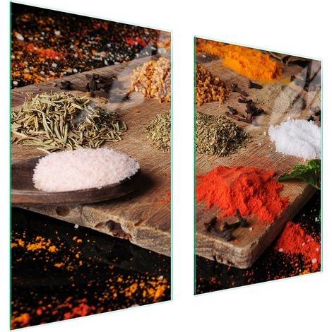 Assiette de protection en verre POUR la cuisine 65x52 épices (1/5)