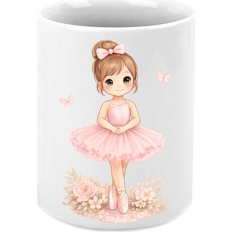 Pot à crayons ballerine en céramique cadeau petite fille (1/2)