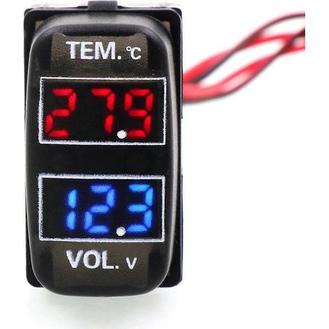 Voltmètre et thermomètre numériques 2 en 1 pour voiture Mitsubishi (1/5)