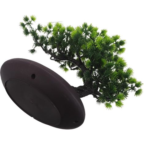 Bonsaï de Pin Artificiel 24,5 Cm avec Pot Pierre Clair, Décoration de Bureau Zen, Plante Artificielle D’intérieur sans Entretien pour Table, Étagère ou Salon, Bonsaï Décoratif (1/5)