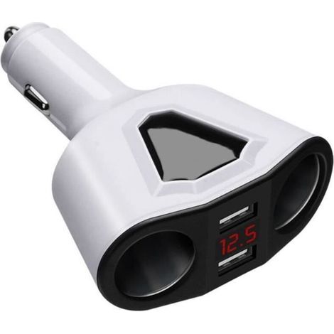 Chargeur de Voiture, 12V/24V Double Prise Allume-Cigare Double Port USB (1/4)