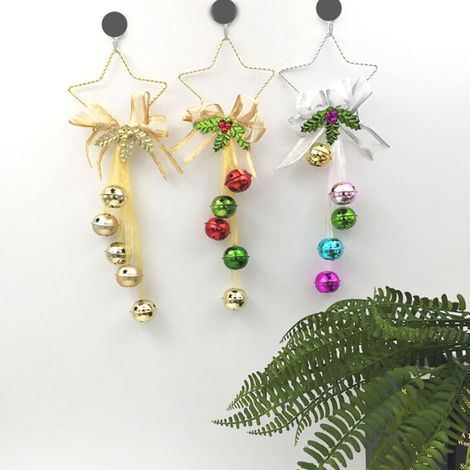 Weihnachtsdekoration 2018, Kreative Weihnachtsornamente, Hängedekorationen, Weihnachtsglocken-Anhänger – Rot, Grün und Gold, 11,6 x 33,5 x 3,4 cm (1/5)