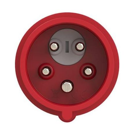 PCE Enchufe de protección para motor rojo y gris 16A 400V IP44