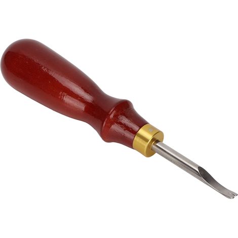 Ciseau à cuir biseauté DIY, manche ergonomique en bois, lame en acier à haute teneur en carbone, pointe rétractable, outil de rainurage pour maroquinerie artisanale (1/5)