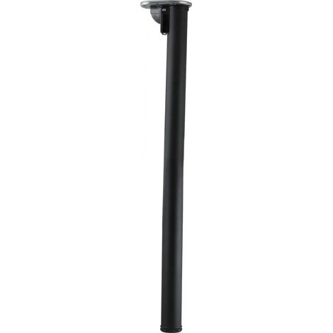 camar Tischbein Click klappbar, Tischbein höhenverstellbar, Länge 705-735mm, rund, Stahl schwarz geperlt