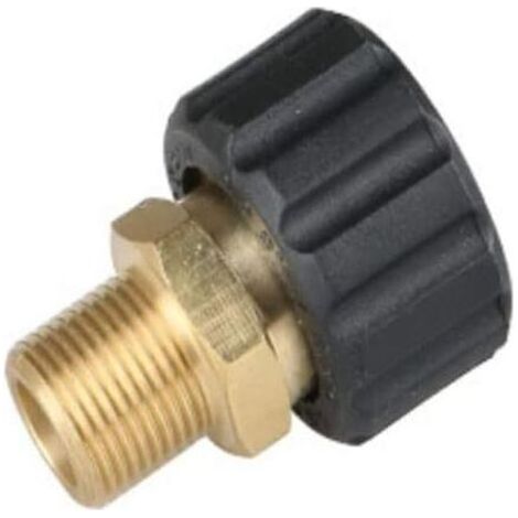 Kaelt - 1 adaptateur de nettoyeur haute pression 3/8 pouce mâle à M22 femelle rapide en laiton filetage interne dégagement tuyau pièces connexion, noyau fiche 14 mm Prise Mm 3/8\ (1/3)