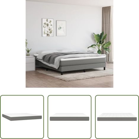 vidaXL Mousse confortable - Matelas de lit à ressorts ensachés fermeté moyenne Gris foncé 180x200x20 cm (1/5)