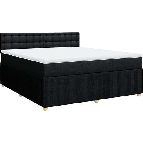 Maison Exclusive - Cama box spring con colchón tela negro 180x200 (1/5)