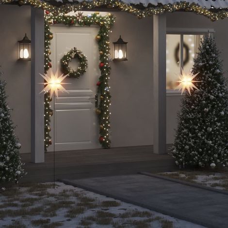 Lámpara de Navidad LED y estaca de tierra plegable blanca 57 cm vidaXL (1/5)
