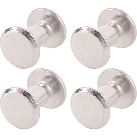 Lot de 100 rivets et vis en acier inoxydable M2.5 à tête plate ronde pour la maroquinerie, la décoration de vêtements et autres travaux manuels (3,5 x 5 x 7 mm / 0,14 x 0,2 x 0,28 po). (1/5)