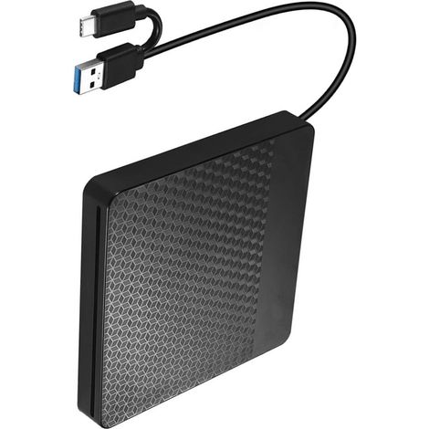 Graveur DVD à chargement par fente, alimenté par USB, Plug and Play, large compatibilité CD-R/RW (1/5)