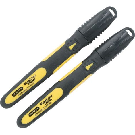 Schwarzer Filzstift, runde, feine Spitze, wasserfest, Stanley Fatmax 0-47-312