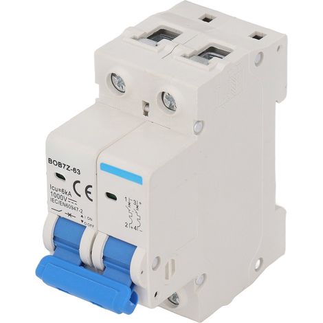 Disjoncteur miniature DC1000V 2P interrupteur d'air 6KA protection surcharge photovoltaïque C63 63A (1/5)