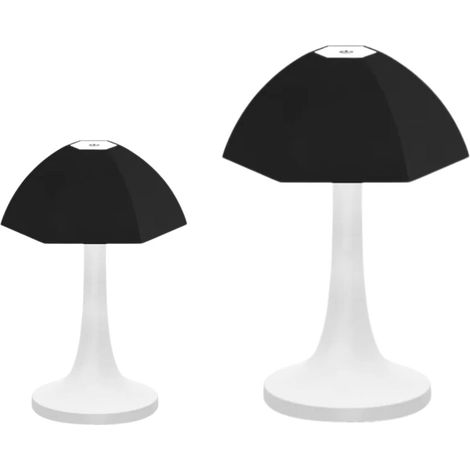 2 Pezzi Lampada Tavolo Fungo Touch Ricaricabile Calda Fredda Naturale Nero (1/5)