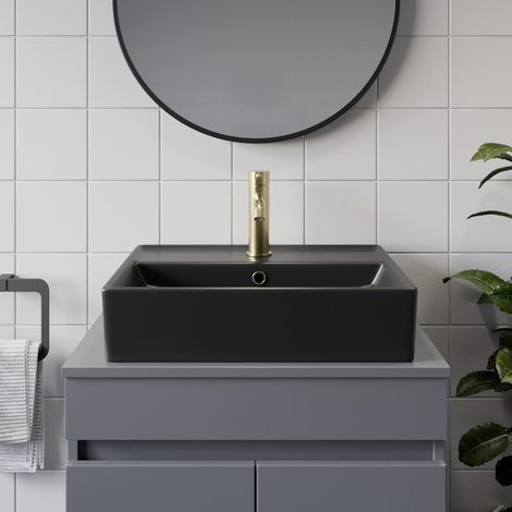 Affine Rectangular Countertop Basin Matt Black - 505 x 352mm (1/4)