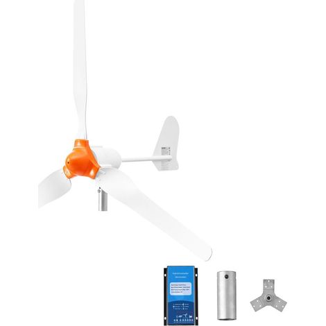 Pour Maison Camping-Car et Bateau Énergie Autonome Éolienne 1200W 24V Triphasée Contrôleur Hybride Éolien Solaire (1/5)