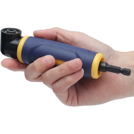 Adaptateur de perceuse à angle droit 90 degrés, jaune et bleu, rallonge pour perceuse (1/5)