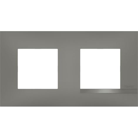 Bticino - Plaque Altège Classico 2 postes Nuage - Effet aluminium avec liseré effet alu (1/5)