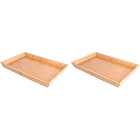 Bambustablett – 2er-Set – Natur – 30 x 20 x 3 cm – Tisch (1/4)