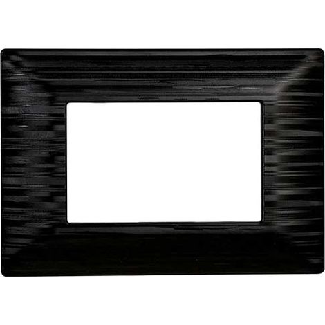 Kompatible Abdeckrahmen Bticino Matix 3 module Kunststoff satiniert schwarz Farbe