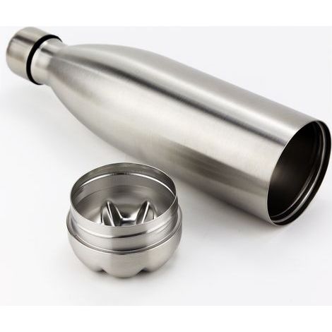 BRAVIX Cachette secrète pour argent, bouteille avec compartiment secret 32 x 7.5 x 7.5 cm Argenté (1/4)