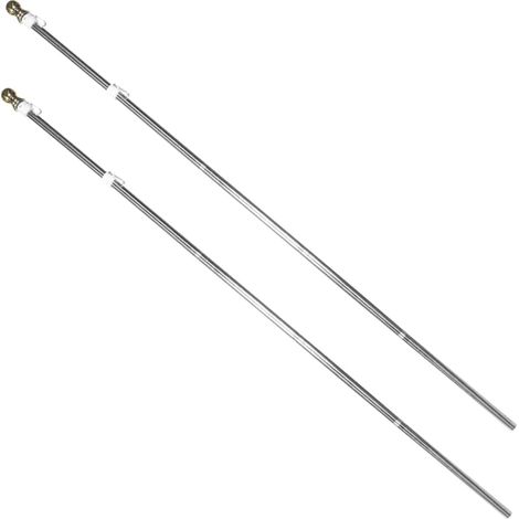 2pièces Mât Acier Inoxydable avec Support Rotatif pour Drapeaux Pôle Extérieur Et Résistant Aux Intempéries pour Jardins Et Bateaux (1/5)
