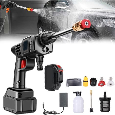 90 Bar Cordless Pressure Washer, Long Battery Life, with Nozzle Intelligent Pressure Adjustment with 5m Hose 3 Cleaning Modes for Car Cleaning Garden Watering (1/5)