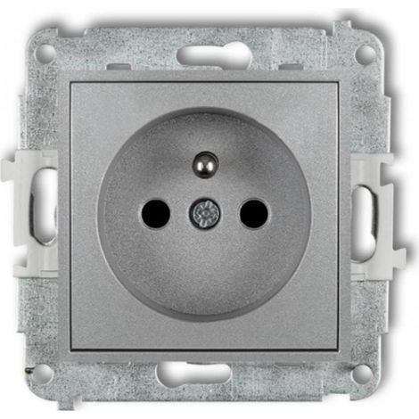 Mini-Einzelsteckdose mit/mit Abdeckungen, silbermetallic 7MGP-1zp