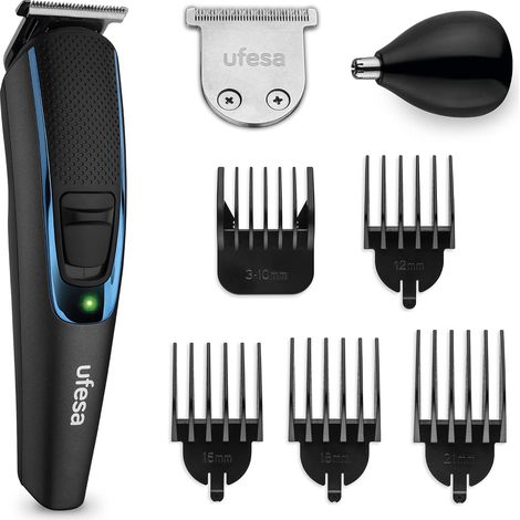 Tondeuse à cheveux et tondeuse à barbe Multi Groomer, 7 accessoires, nez et oreilles, peigne réglable + 4 peignes fixes, 13 longueurs de coupe, sans fil, autonomie 120 min (1/5)