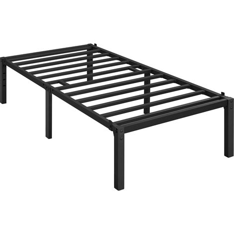 Homevive Marco de Cama de Plataforma de Metal con Soporte de Listones de Metal Robusto Diseño Antideslizante No Necesita Somier 90 × 200 cm Negro