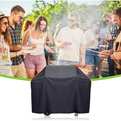 Grillabdeckung aus staub-, regen- und UV-beständigem Material, 147 x 61 x 117 cm – Schwarz