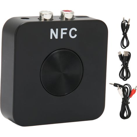 Adaptateur audio sans fil NFC Bluetooth pour carte TF, récepteur auxiliaire embarqué pour voiture, émetteur, TV, ordinateur, haut-parleurs de bureau (1/5)