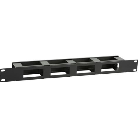 Pannello di gestione cavi Lanview 1U da 19" S con coperchio, nero, RAO410BL