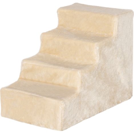 Escalier pour chien à 4 marches escalier pour chat échelle antidérapante housse amovible et lavable 60 x 35 x 44cm beige