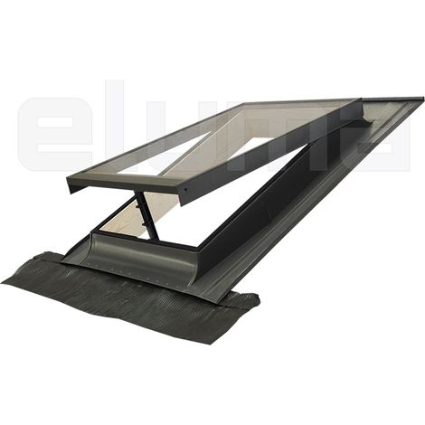 Lucernario - Finestra per tetto in Legno e Alluminio con Vetro Temperato Antigrandine 4 mm (48x72 Base x Altezza) (1/5)