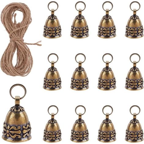 Bardusch - 14 clochettes cuivre antique – artisanat, porte, carillons, décoration Noël (1/4)