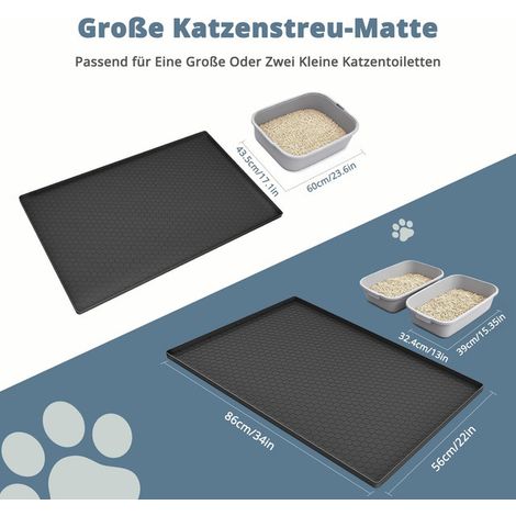 Tapis de Litière pour Chat Grand Format Silicone Imperméable Tapis de Gamelle pour Chien et Chat Tapis de Sol Antidérapant Facile à Nettoyer pour Maison propre
